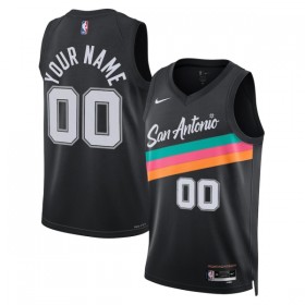 Camiseta Hombre San Antonio Spurs Personalizadas 2025-26 Nike City Edition Negro Swingman